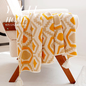 轻奢高级棕色针织毯沙发空调毯针织毯毛毯名宿九点床上床尾巾搭毯