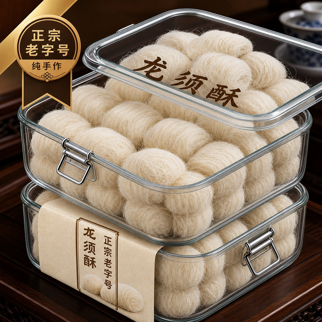 湖北特产正宗龙须酥官方旗舰店老式传统糕点心下午茶点心休闲零食