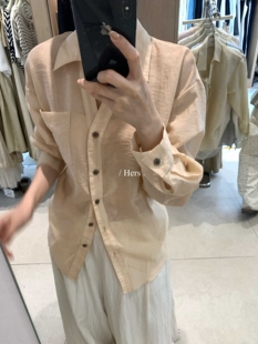 宽松气质百搭白色POLO领中长款 薄款 长袖 衬衫 chic 2026夏季 女装 新款