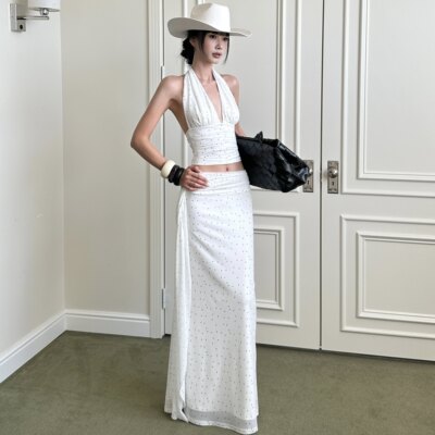 VENUIE法式覆古波点套装V