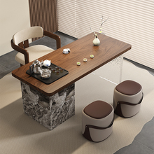 南美胡桃木实木茶桌茶台一体桌家用小型阳台茶桌椅组合轻奢办公桌