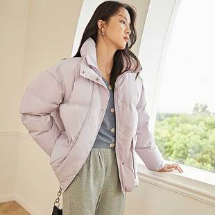 【小丸子姐姐专享】对白羽绒服女2021冬新款立领舒适黑科技外套ZB