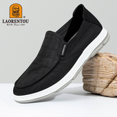 2025春秋新款 男士 时尚 老人头男鞋 休闲一脚蹬软底百搭透气布鞋 男