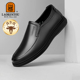 老人头2025新款 真皮透气软面软底轻便防滑一脚蹬中年商务休闲皮鞋
