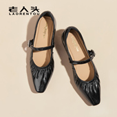 低奢羊皮 老人头2026春夏新款 女鞋 精致妈妈闪钻浅口单鞋 女软底
