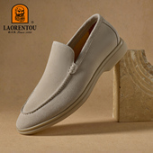 老钱风大叔款 老人头2026春款 真皮男鞋 复古文艺乐福鞋 软底皮鞋