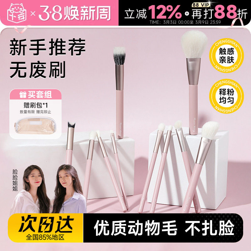 脸脸姐姐化妆刷套装腮红眼影细节遮瑕修容刷新手化妆师专用动物毛