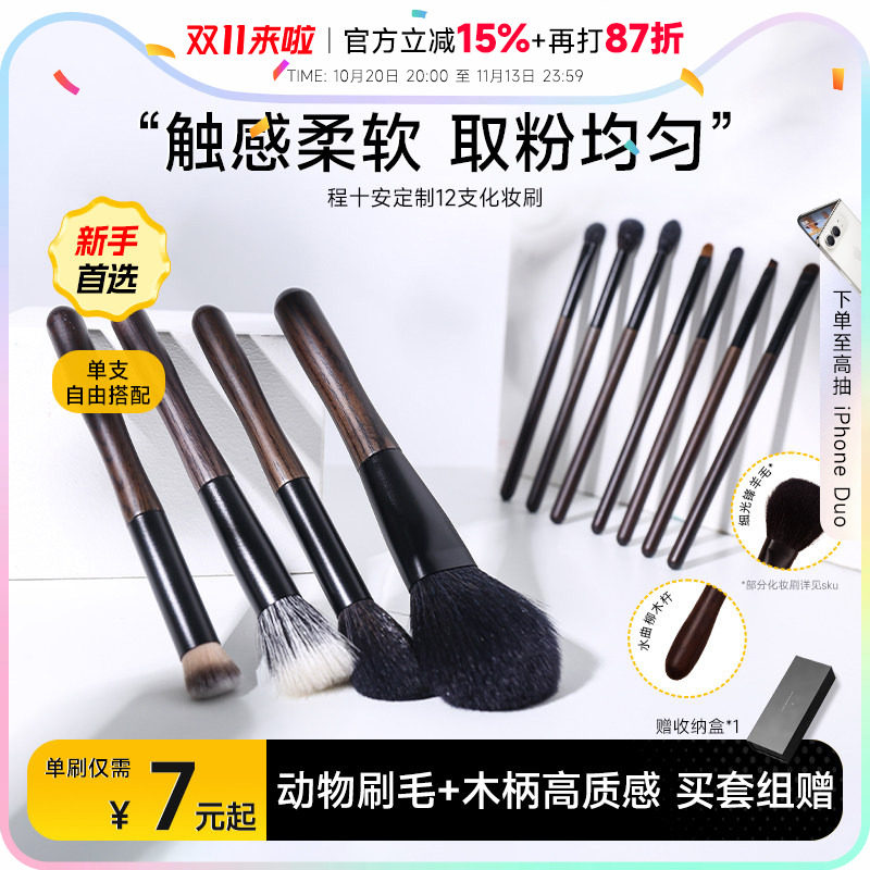 程十安套刷化妆刷套装刷修容腮红散粉眼影刷遮瑕刷眼部全套刷子