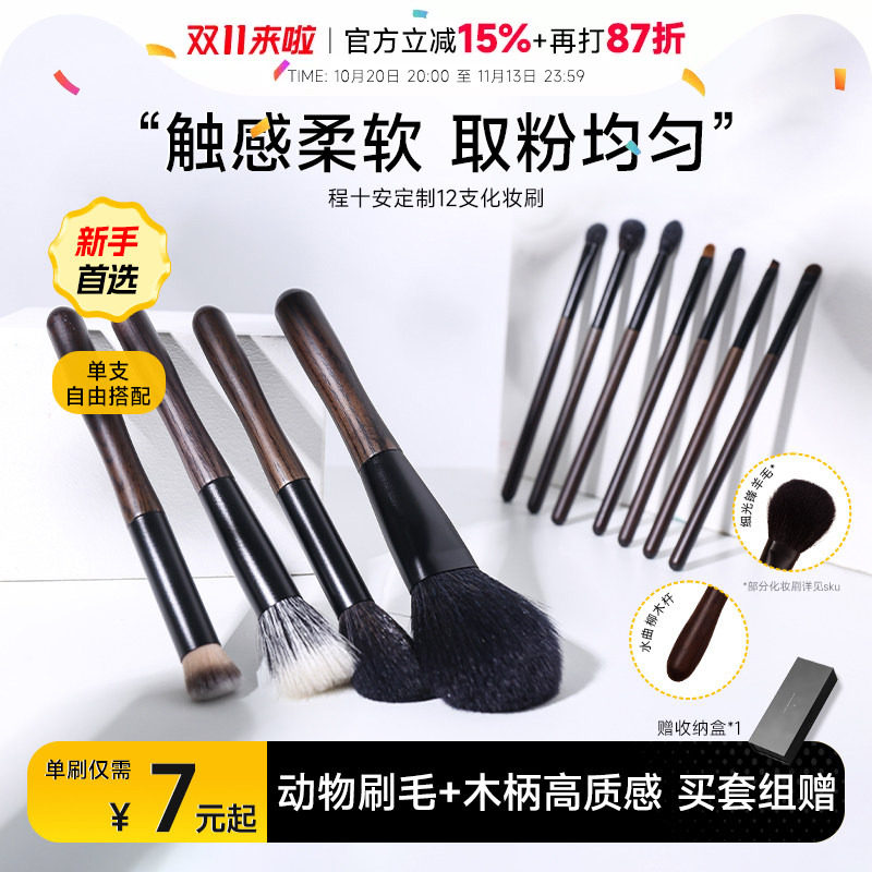 程十安套刷化妆刷套装刷修容腮红散粉眼影刷遮瑕刷眼部全套刷子