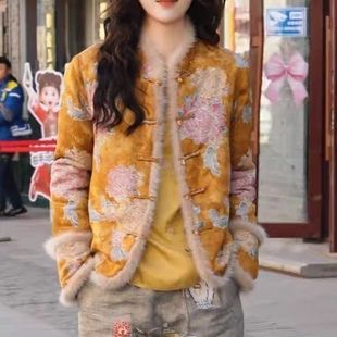 新中式立领盘扣棉衣女冬季加厚保暖国风棉服百搭外套时尚气质棉袄