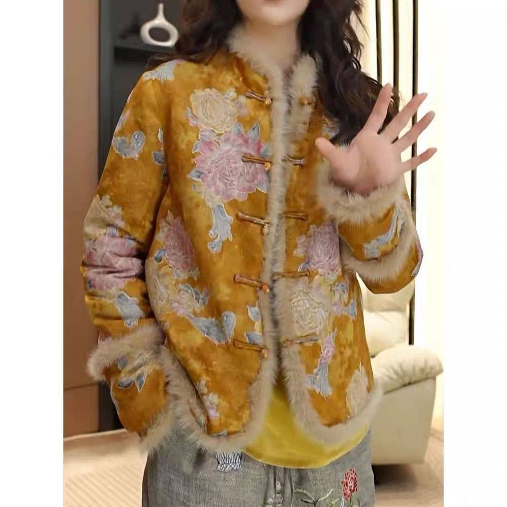 高级感新中式国风外套2025年冬季新款今年流行爆款复古唐装上衣女