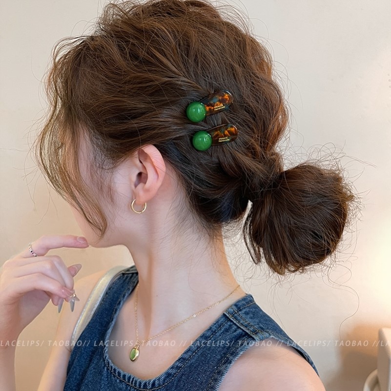 韩系~圆球发夹边夹侧边夹女2025新款高端刘海夹发卡发饰前额夹子