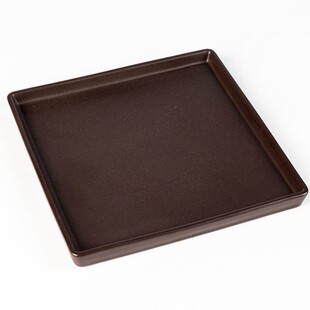 正方形陶瓷底座客厅花盆托盘办公室接水盘家用防漏彩金色加厚底托