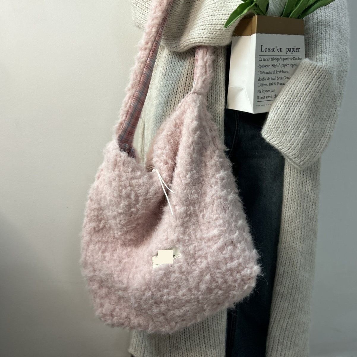 毛绒包包女2025秋冬季新款毛毛包小众韩系羊羔绒单肩包软糯斜挎包