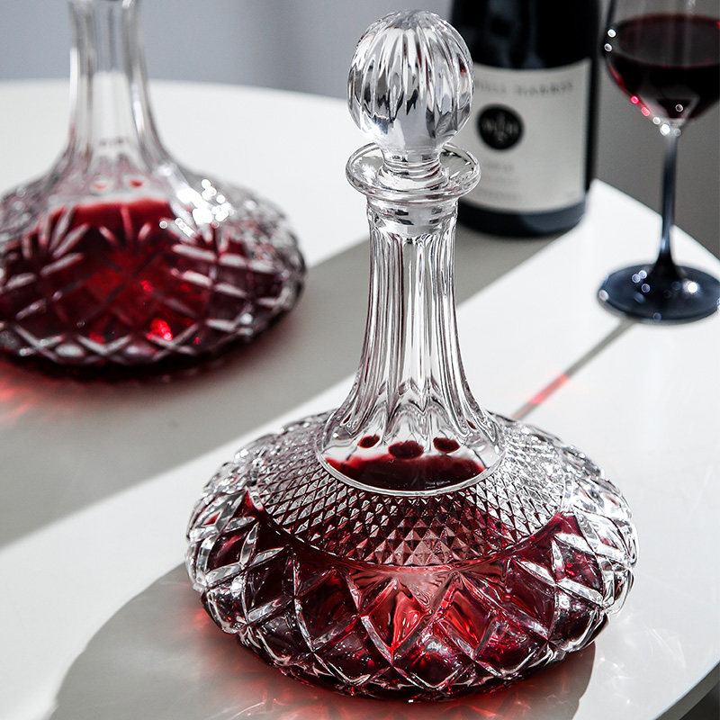 高档轻奢水晶玻璃红酒醒酒器家用带盖子葡萄酒杯分酒器倒酒壶套装