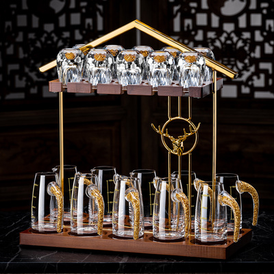 轻奢高档水晶玻璃白酒杯套装家用