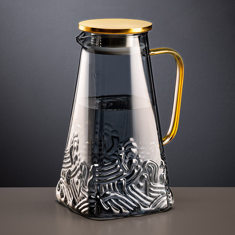 大容量玻璃冷水壶家用耐高温凉水壶泡茶壶轻奢高级感喝水杯子套装