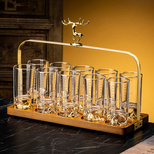 轻奢高档水晶玻璃二两白酒杯套装