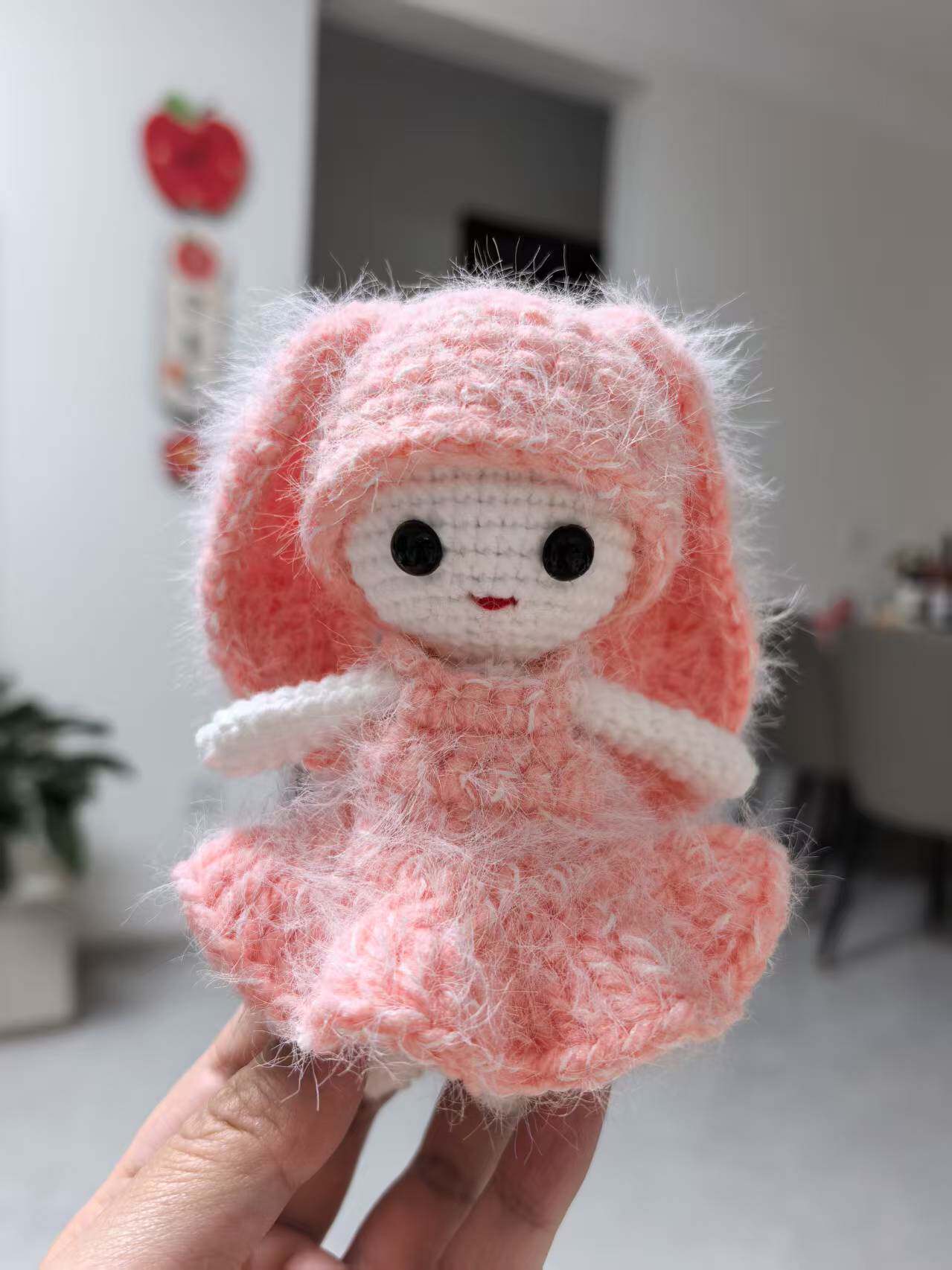 纯手工成品钩织吊脚娃娃卡通儿童汽车挂件