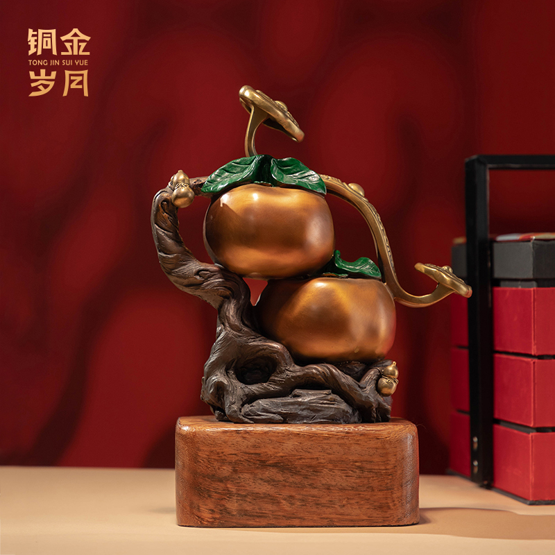 如意黄铜新中式风电视柜工艺品