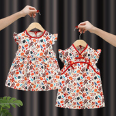 夏季 防水防脏婴儿反穿衣饭兜 儿童吃饭围兜宝宝罩衣女小孩女孩无袖