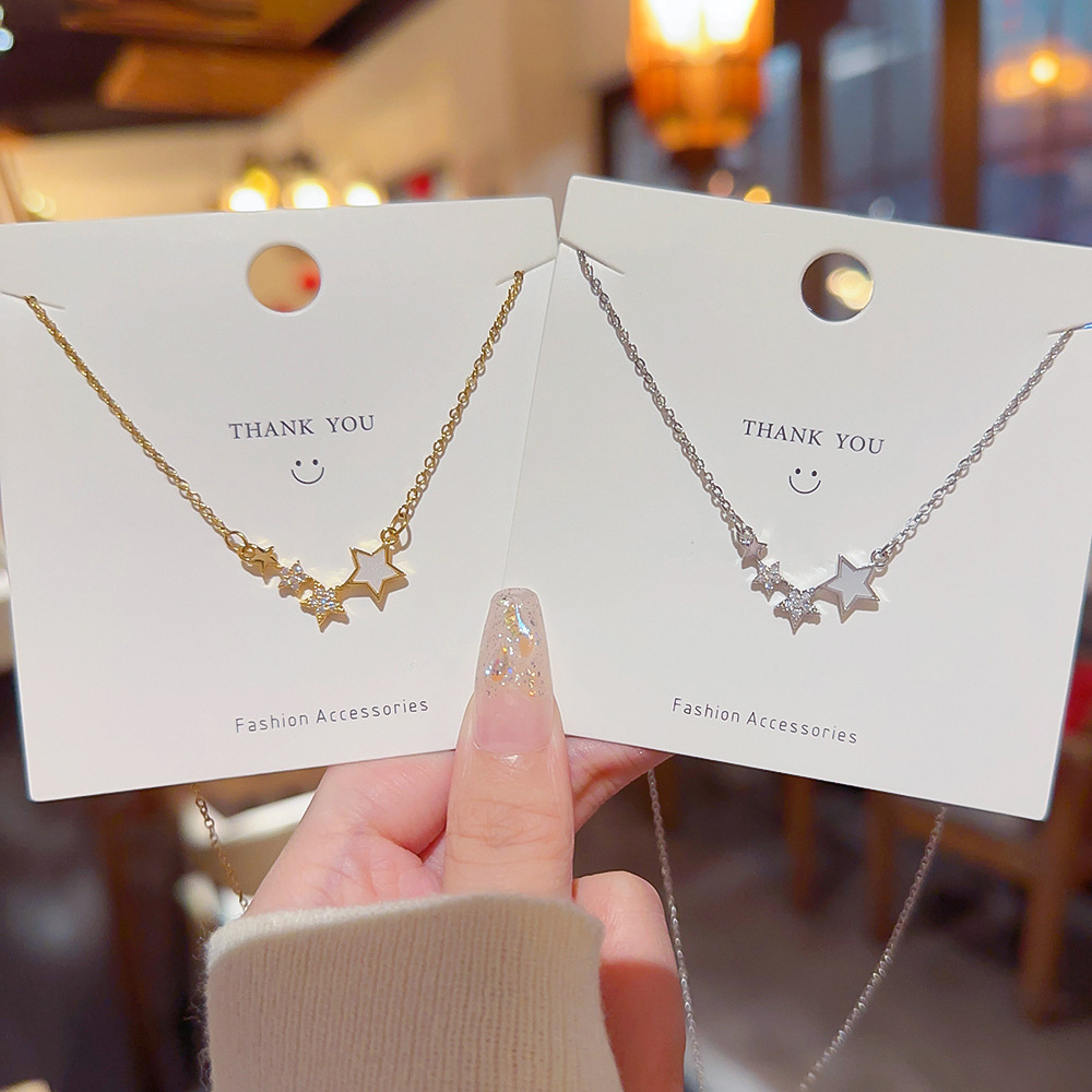 in小众设计感五角星锁骨链轻奢高级感星星吊坠网红同款钛钢项链