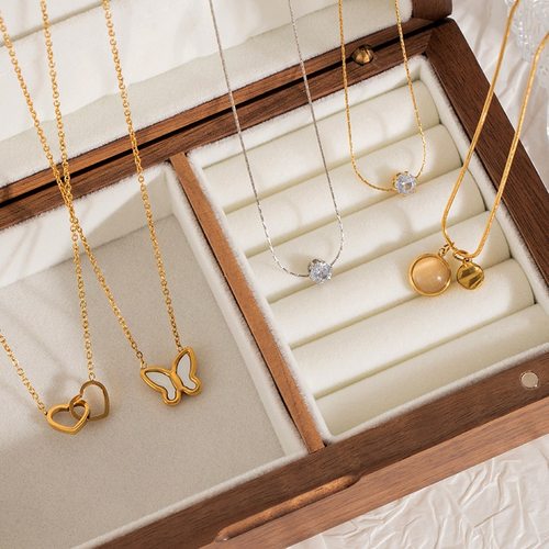 新款设计感金色高级时尚不锈钢可叠戴项链女夏锁骨链轻奢不掉色