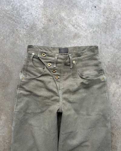 B72 2025秋冬军绿色水洗做旧法工裤伐木裤工装裤男女直筒宽松潮牌