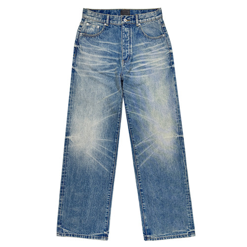 B72原创潮牌泥染黄牛仔裤