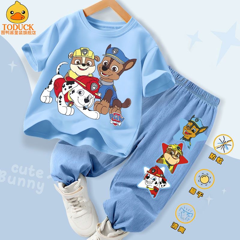 男童夏装汪汪队衣服套装2