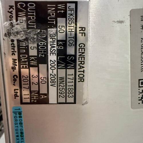 议价JFK85TH-TC6 KYOSAN RF射频电源 5KW 3.2MHz三相工业电源维修