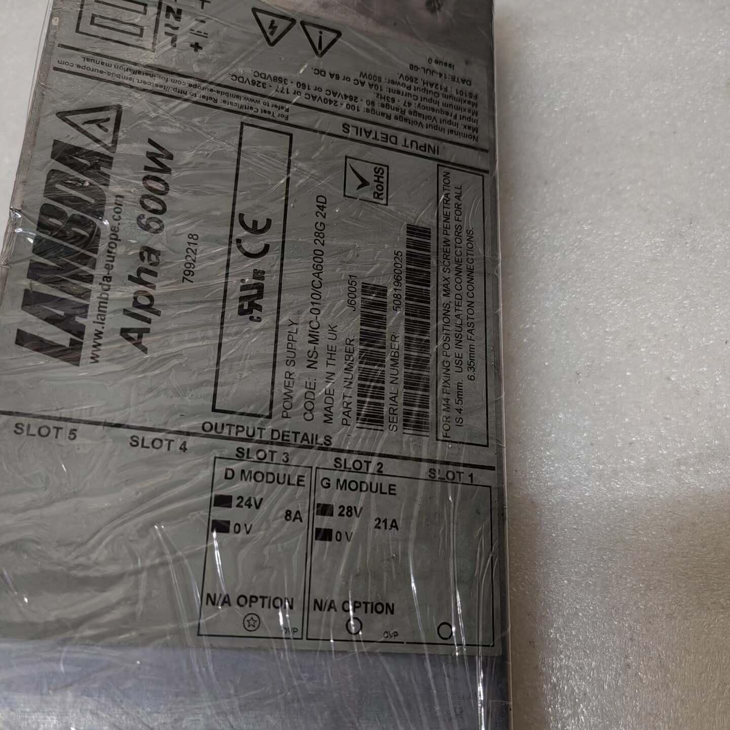 议价Alpha 600W NS-MIC-010 CA600 电源模块 工业电源维修