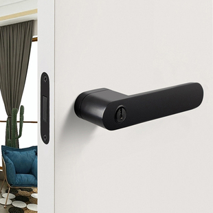 意式 极简生态门锁室内卧室房门锁现代简约实木门把手静音磁吸门锁