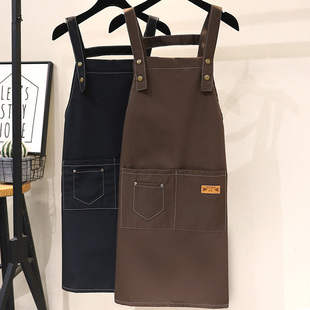 围裙定制logo印字纯棉美甲店女超市烘焙定做时尚 广告工作服务员