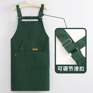 厨房家用围裙男女年轻可调节围腰logo简约印字工作服
