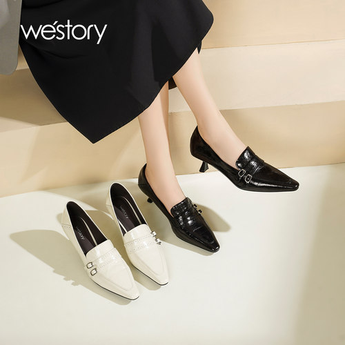 westory2026秋季新款法式单鞋高跟鞋职场女气质高级不累脚女鞋