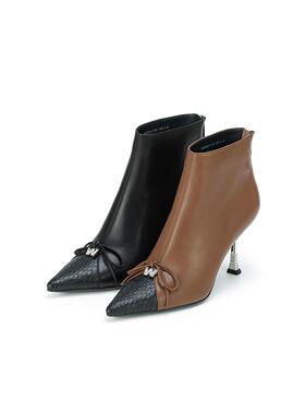 westory2024年秋季装饰链优雅尖头靴气质时尚切尔西靴83191