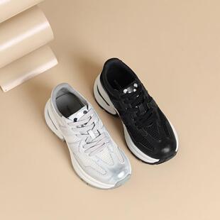 westory2024秋季厚底增高网面透气休闲时尚百搭舒适老爹鞋