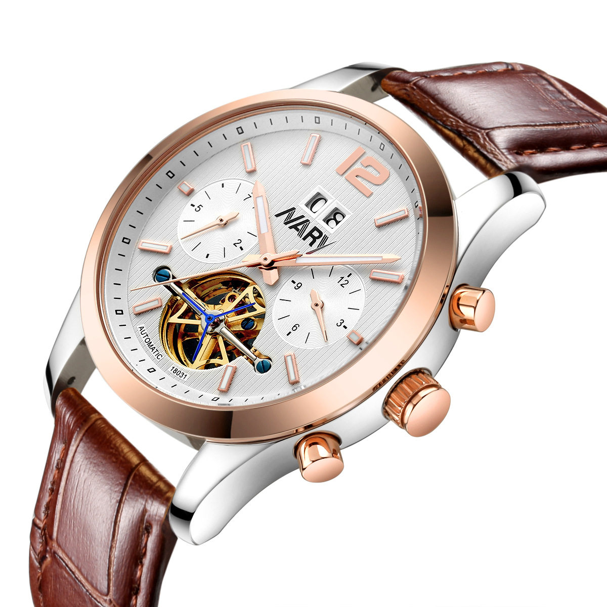 nary耐瑞原装正品国产名表男士品牌手表商务镂空防水全自动机械表