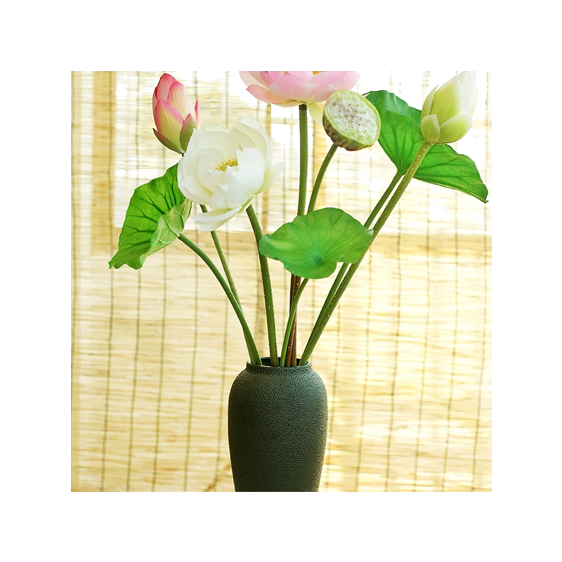 客厅装饰花艺摆件假花仿真荷花
