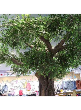 仿真树枝绿化假树叶子园林工程装饰大树表演道具过胶榕树叶造景