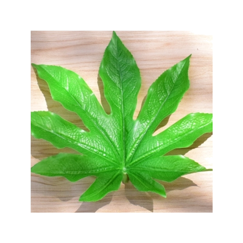 摆放篮子塑料假绿植树叶八角金盘