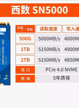 WD/西部数据 西部数据1T sn5000
