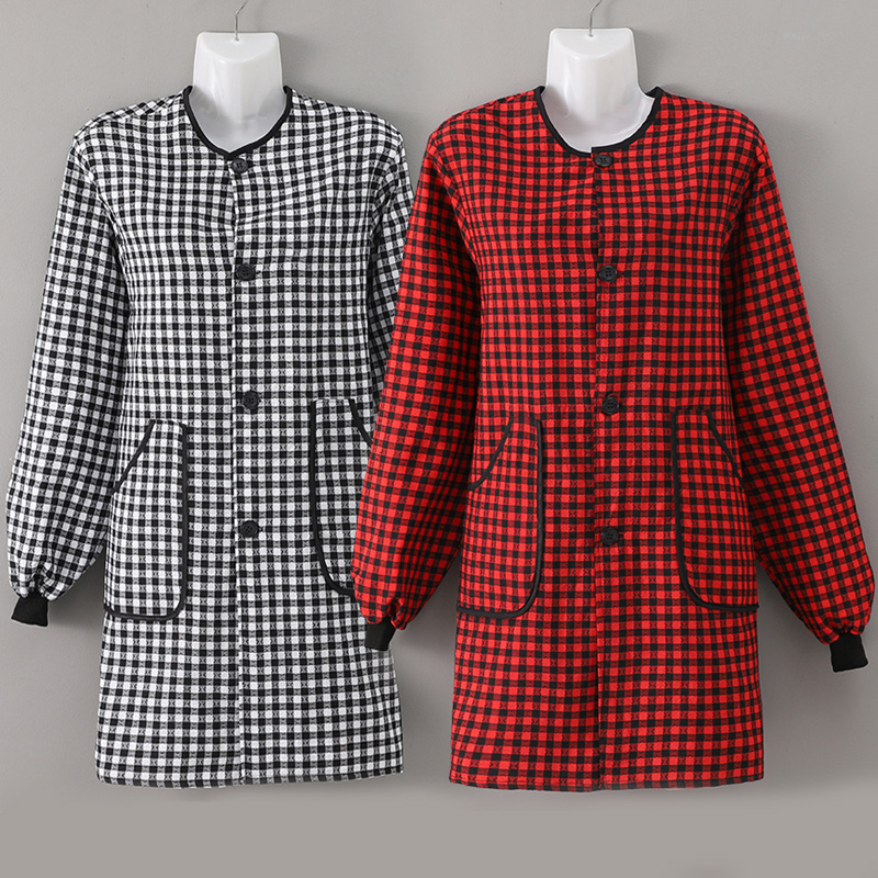 全棉田园风手工防污带扣长袖时尚