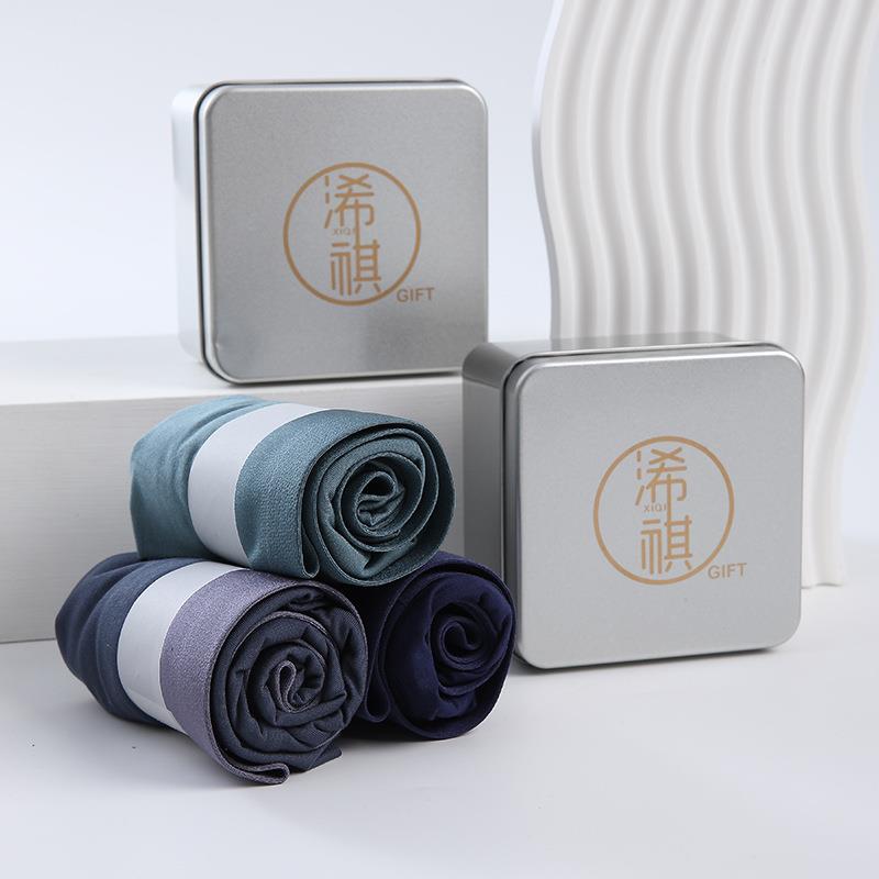 汕头市浠祺服饰有限公司60支莫代尔男士内裤浠祺送礼男神裤铁盒装