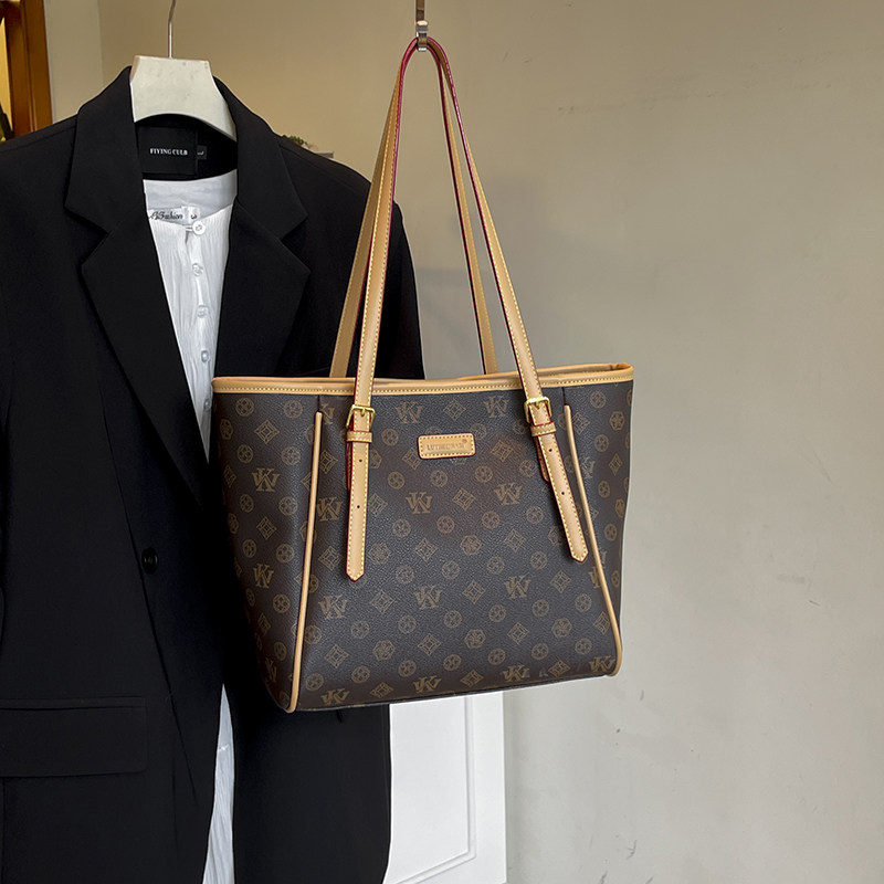 复古老花大容量包包女2025新款时尚单肩手提包百搭通勤腋下托特包,箱包皮具/热销女包/男包,托特包,淘宝优惠券,粉丝福利购,淘宝优惠卷