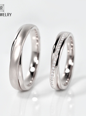 PT950铂金情侣对戒结婚求婚送礼天作之合男女戒指刻字白金定制