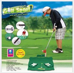 亲子游戏套装 高尔夫球杆迷你人偶玩具套装 室内户外便携式 40CM