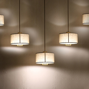 宋美学新中小吊灯简约高级感餐厅中古吧台禅意客厅卧室床头灯房间