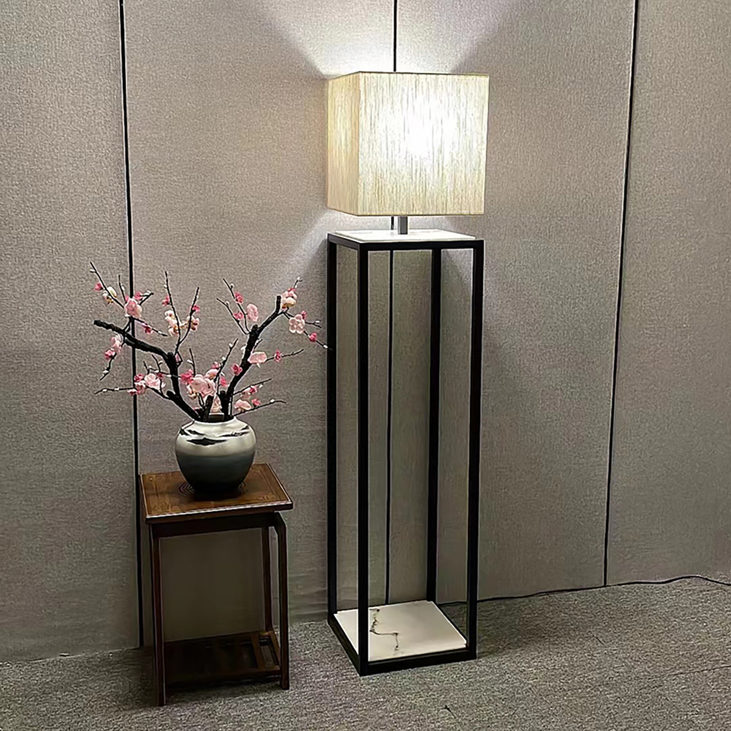 宋式美学新中式落地灯简约客厅沙发旁中古卧室床头茶室创意氛围灯
